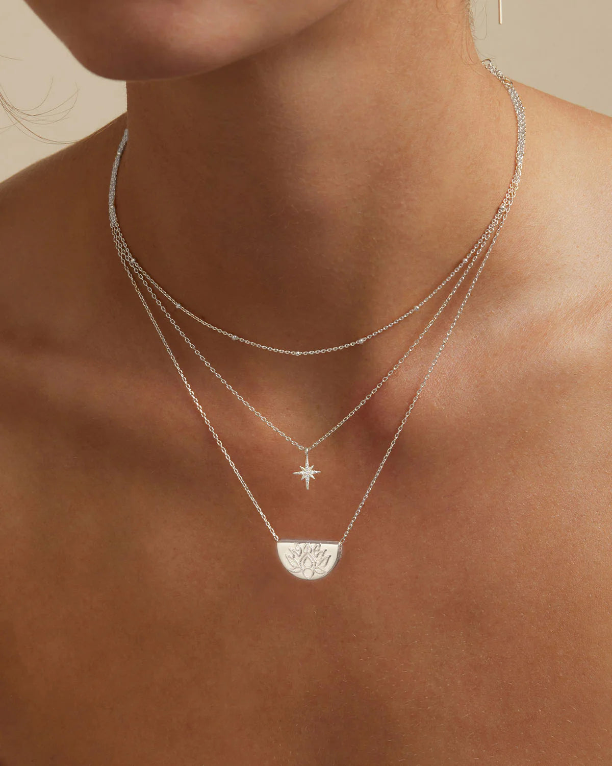 BY CHARLOTTE LOTUS SHORT SIL NECKLACE