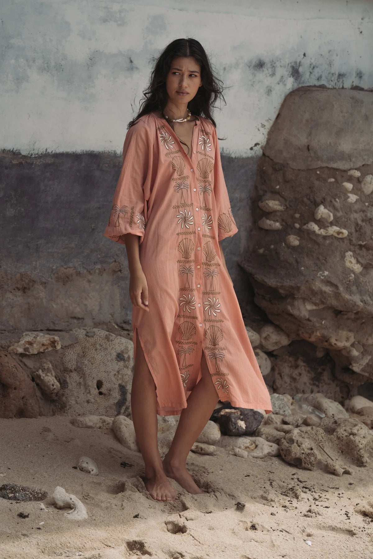 ISLA SOL TROPIS KAFTAN PEACH