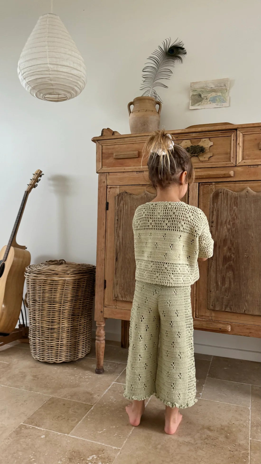 ILLOURA FILET CROCHET PANTS MOSS