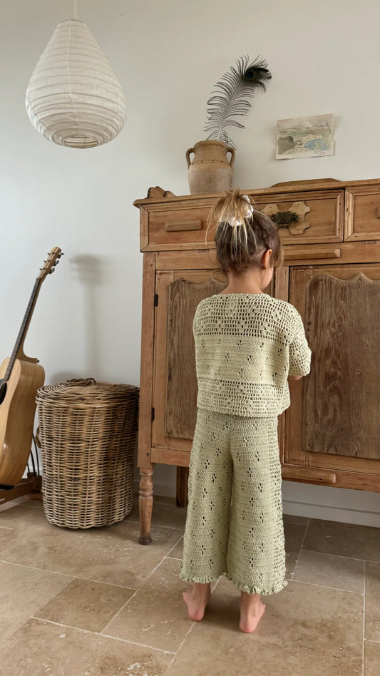 ILLOURA FILET CROCHET PANTS MOSS