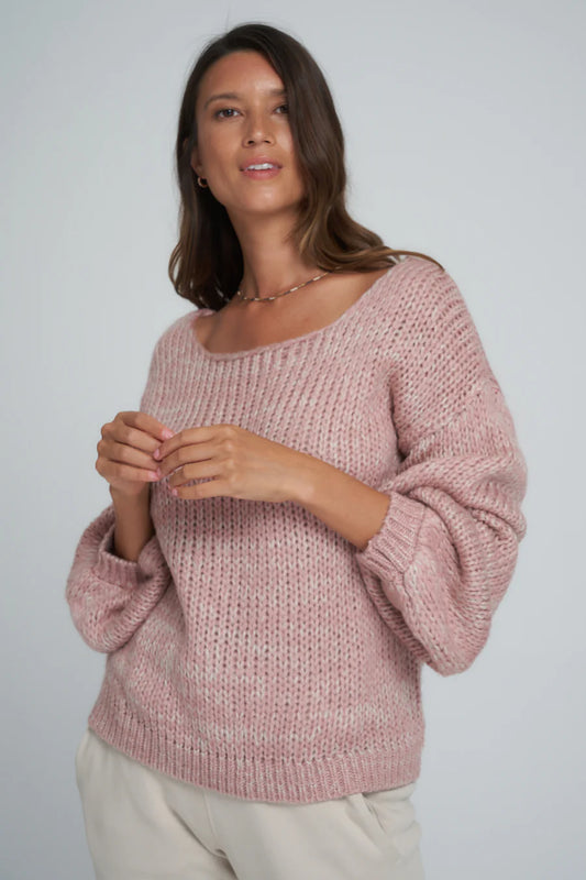 LILYA OCEAN KNIT JUMPER NEW PINK AND IVORY