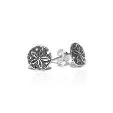 OCEA SILVER SAND DOLLAR STUDS OC14