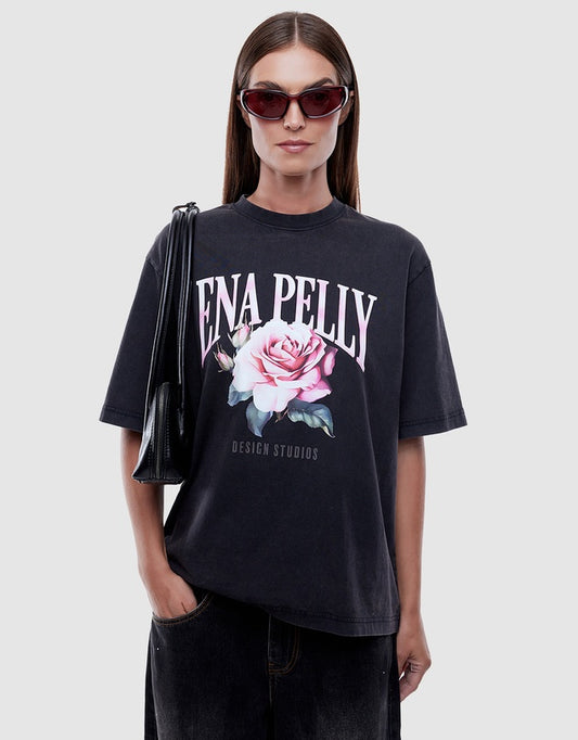 ENA PELLY ROSE TEE BLK